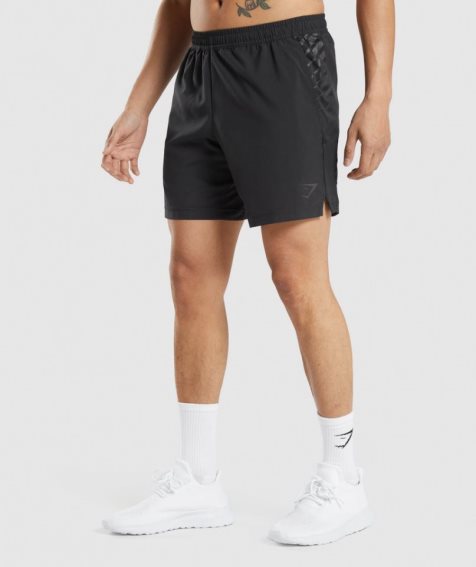 Men's Gymshark Sport Stripe 7" Shorts Black | NZ 5GKVLZ